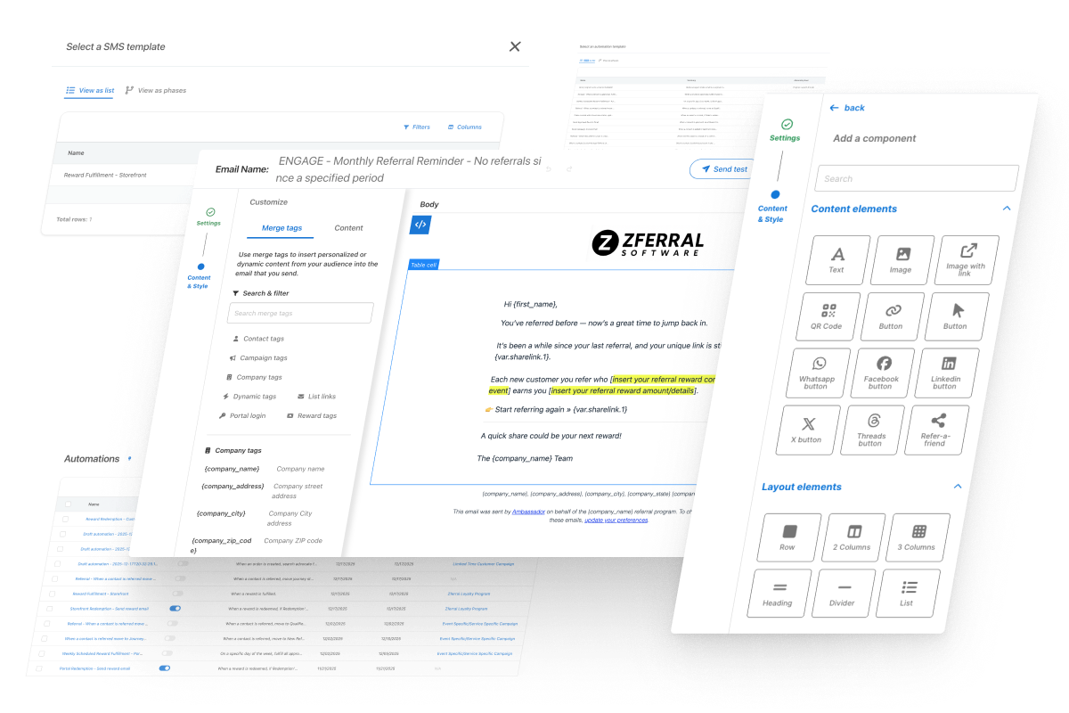 Ambassador Communication Cloud for referral program email and SMS automation