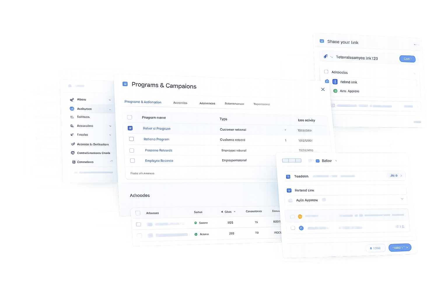 Ambassador referral program platform dashboard showing automation and tracking