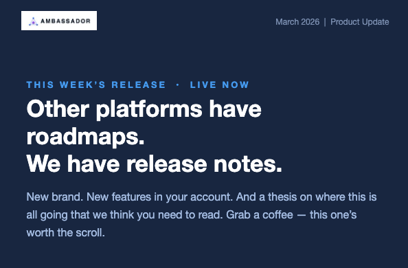 Other platforms have roadmaps. We have release notes.